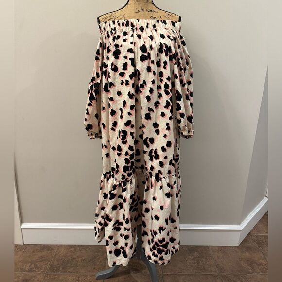 Ulla Popken dress off the shoulder animal print sz 16/18 - Picture 6 of 13